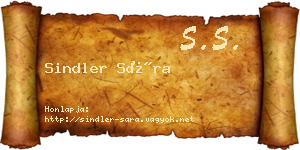 Sindler Sára névjegykártya